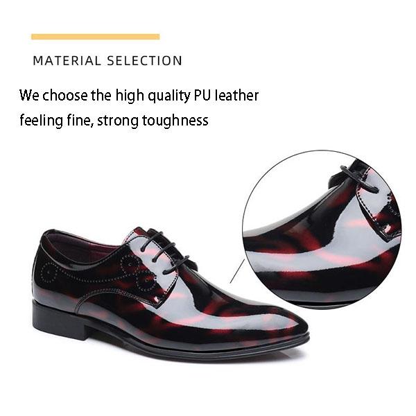 Pair of Shoes Business Leather Casual Comfortable Flat Men Pointed Toe Wedding Dress Shoes