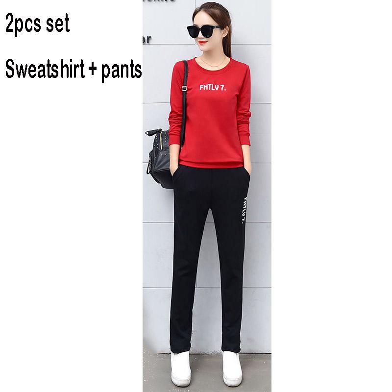 Casual Sweatshirt Set Large Size Spring and Autumn Women 2pcs set Wild Long Sleeve