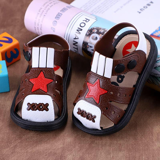 Baby's Summer Sandals Soft Soled Boys' Cute Cartoon Shoes Children's Antiskid and Kickproof Flat Shoes