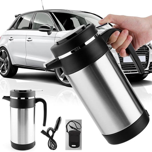 1000ml Stainless Steel Car Electric Heating Kettle Temperature Control Kettle Coffee Tea Water Heating Cup