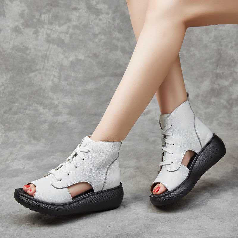 Plus Size 35-40 Summer Women Outdoor Rome High Heels Flat Bohemian Beach Shoes Non-slip Office Lady Sandals