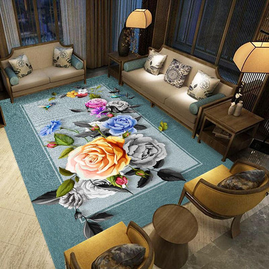 Chinese-style Large-scale Full Floor Bed Living Room Carpet Coffee Table Mat Chinese Style Book Room Bedroom Bedside Classical Wind Floral Pattern