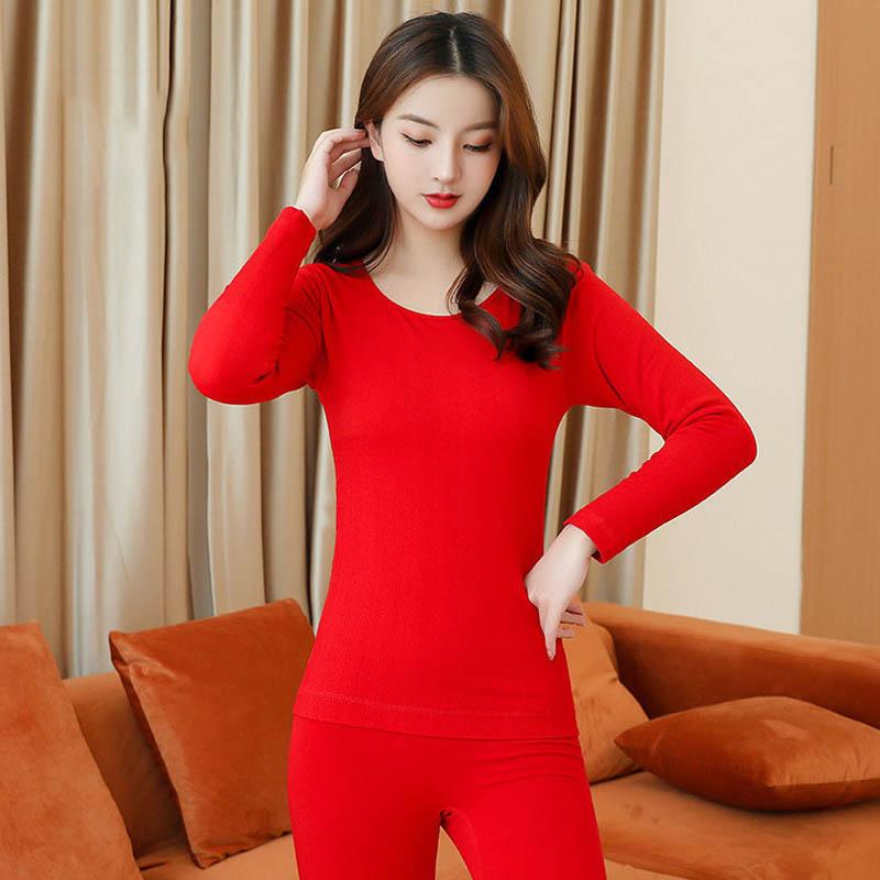 Autumn and Winter Warmth and Velvet Padded Round Neck Underwear Women's Tight Autumn Clothes Body Shaping Body Bottoming Shirt