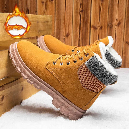 Winter Men's Plus Velvet Padded Snow Boots Men's Warm High-top Martin Boots Cotton Shoes Non-slip Cotton Boots