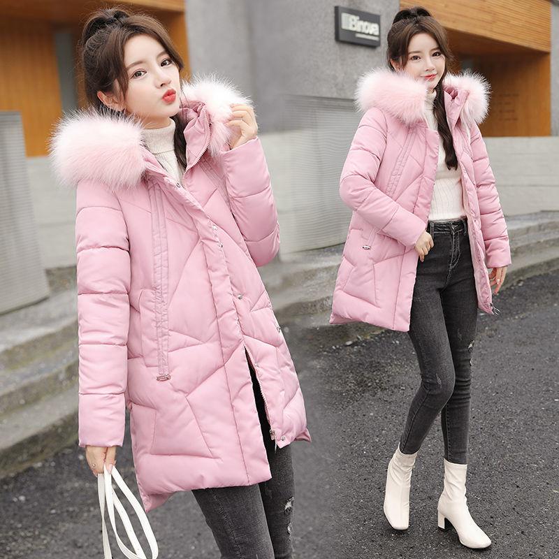 Cotton-padded Jacket Female Students Korean Version of Loose Cotton-padded Jacket Women's Medium Long Coat Ins Winter Women's Fashion