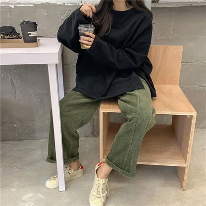 Autumn and Winter Women's Long-sleeved T-shirt Loose Large Size Pure Cotton Solid Color Warm Bottoming Shirt