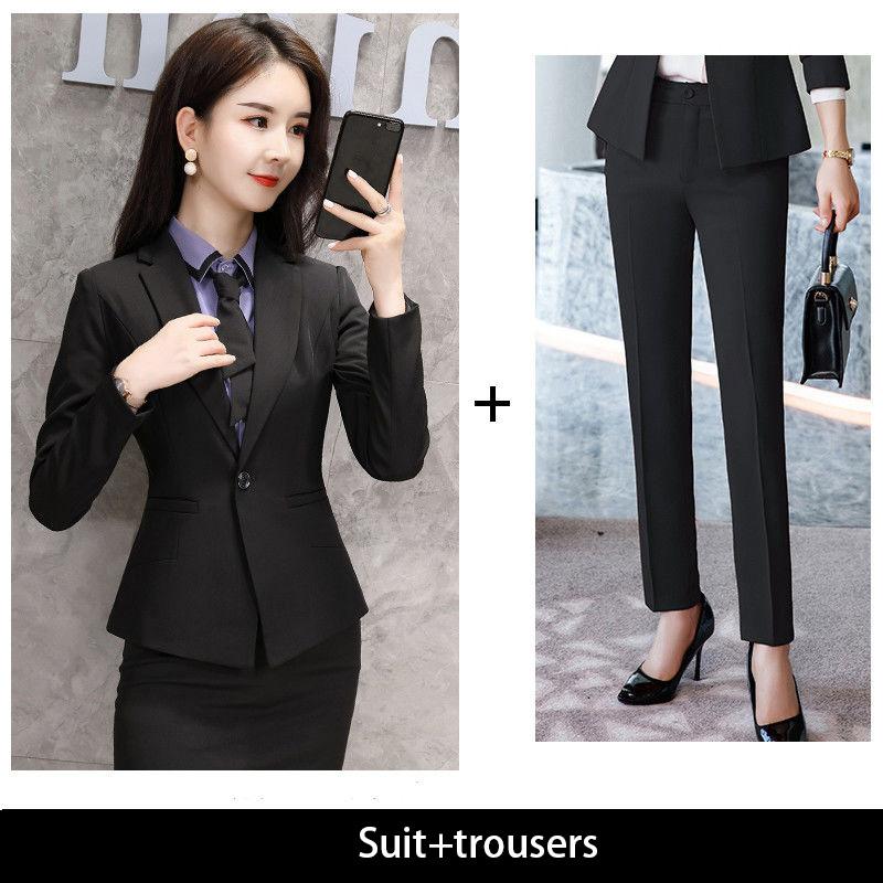 Work Wear Professional Attire Female Suit Two-piece Suit Formal Temperament Overalls Work Clothes Suits Slim and Slim Soft Fabric