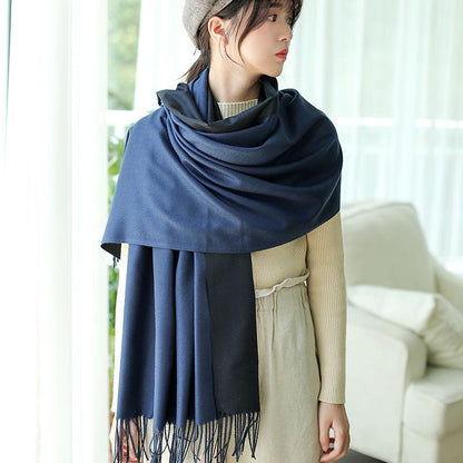 Scarf for Women Women's Long Cashmere Wrap Scarf Shawl Solid Color Stole Pashmina