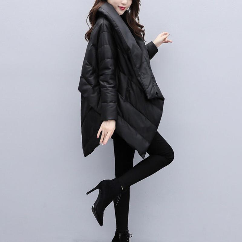 Women's Solid Color Down Jacket Mid-length Down Jacket Winter Korean Style Loose Coat Warm Stand-collar Down Jacket Quilted Jacket