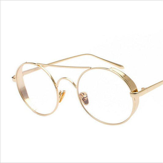 WTEMPO 2019 Retro Metal Glasses Frame Women Fashion Imitation Pearl Pendant Hanging Chain Eyeglasses