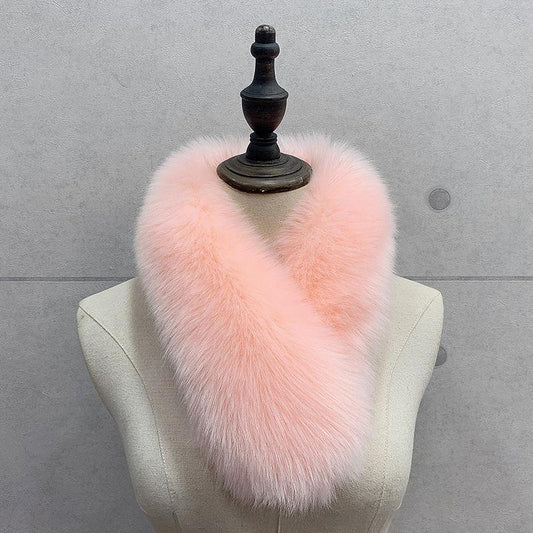 Winter Imitation Fur Scarf All-match Solid Color Fur Collar Female Warmth Padded Bib Scarf Shawl