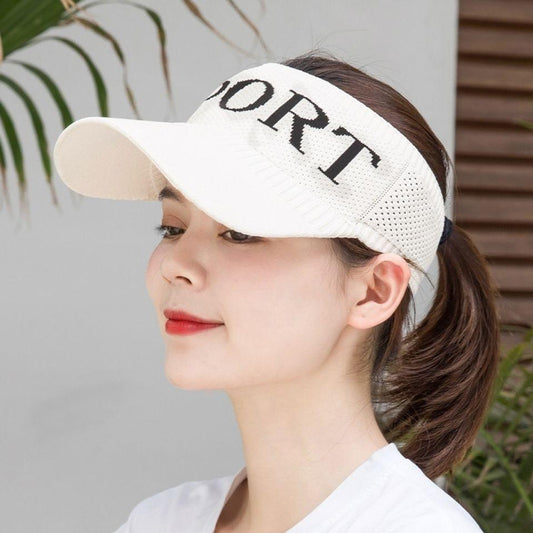 Women's Summer Sun Protective Hat Sunscreen Hat Outdoor Sports Topless Sun Hat Casual Running Peaked Cap Empty Top Hat