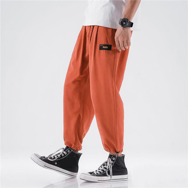 Men's Trousers with Feet Harem Pants Summer Plus Size Loose Student Sports Pants 9 Points Pants