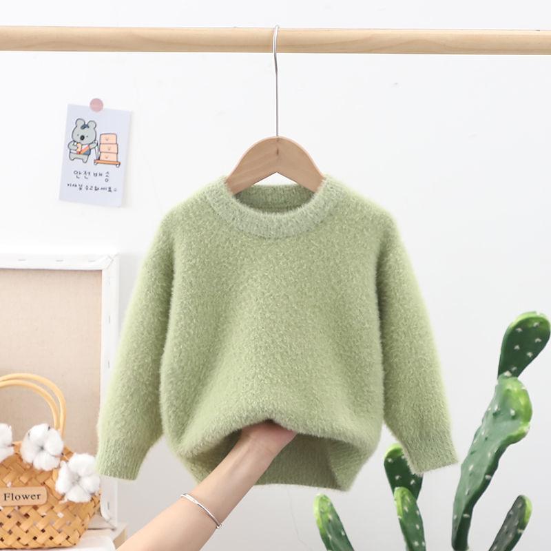 Children's Sweaters Girls Mink Fleece Can't Afford The Ball 2021 Spring and Autumn Sweaters Big Children's Sweaters Boys Winter