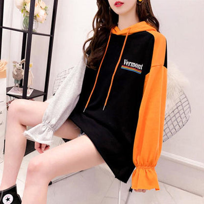 Cotton Women's Sweatshirt Wild Large Size Long Sleeve Warm Hood Top Spring Autumn Sweatshirt