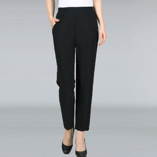 Middle-aged and Elderly Spring and Autumn Women's Pants Grandma High-waist Loose Straight-leg Pants Large Size Pants for The Elderly