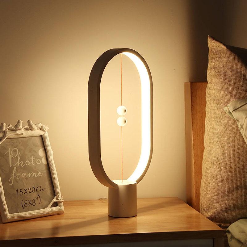 Balance Lamp Led Night Light Bedside Lamp Bedroom Table Lamp Study Wood Magnetic Table Lamp