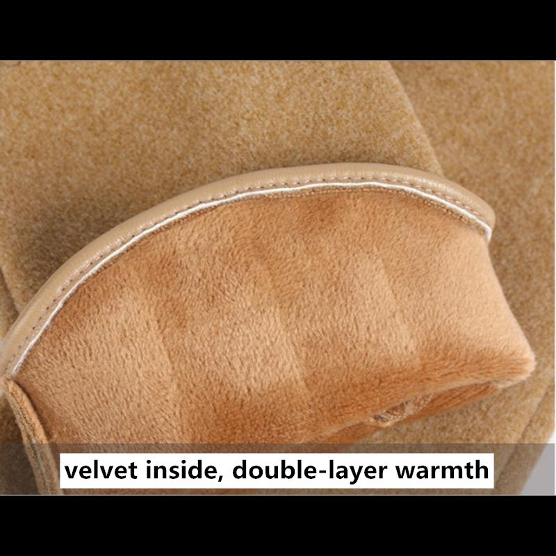 Women's Winter Warm Gloves Velvet Cold-proof Show Two-finger Thumb Index Fingers Simple Solid Touch Screen Office Typing Velvet Self-heating Mittens