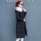 Winter Fashion Trend Big Fur Collar Women's Clothing Over The Knee Mid-length Warm and Slim Korean Cotton Jacket