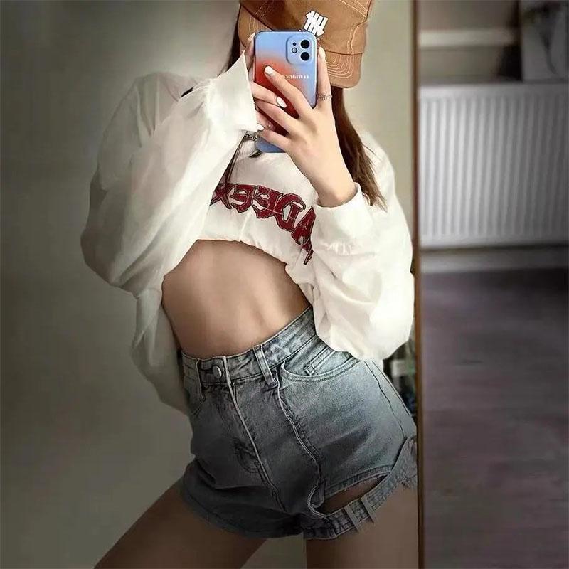 Men's and Women's Oversize High Street Long-sleeved T-shirt Washed Old Retro Personality Top Loose Hooded Sweater