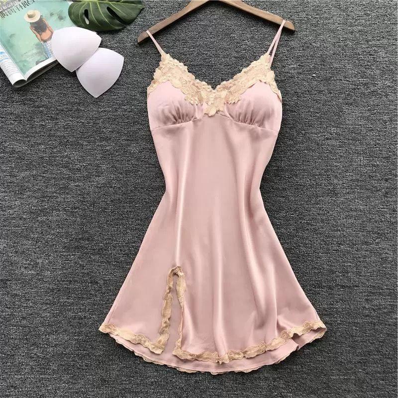 Female Vintage High Waist Super Fairy Nightdress Summer Elegant Slim Soft Sleeping Lace Dress