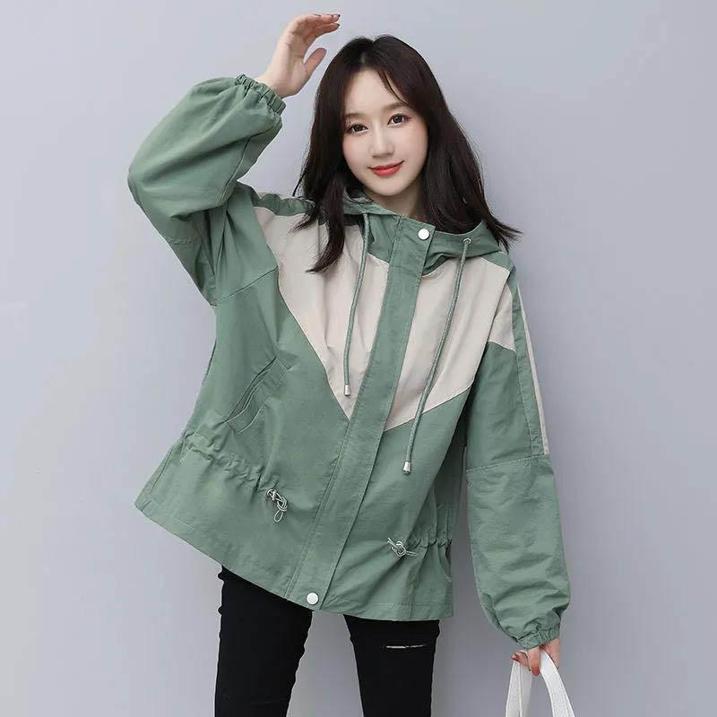 Women's Short Windbreaker Spring and Autumn Style Korean Fashion Loose Casual Short Jacket Women