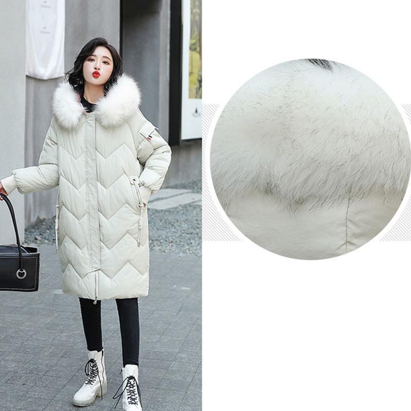 Women's Mid-length Down Jacket Winter Korean Loose Cotton Clothes Casual Hooded Padded Jacket Quilted Jacket