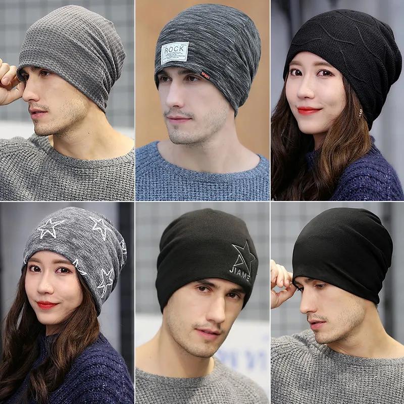 Skullcap Hats for Women Men Unisex Beanie Cap Warm Ladies Autumn Winter Caps Outdoor Fashion Hip-hop Scarf Girl