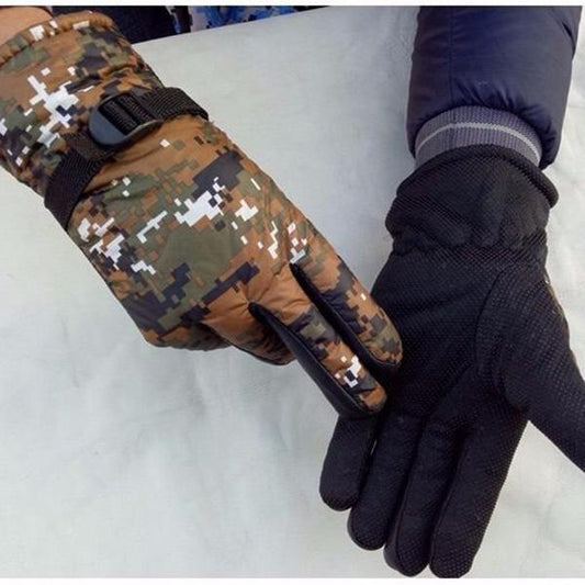 Winter Warm Leather gloves Thick gloves Man fashion gloves Plush Cotton gloves Windproof gloves