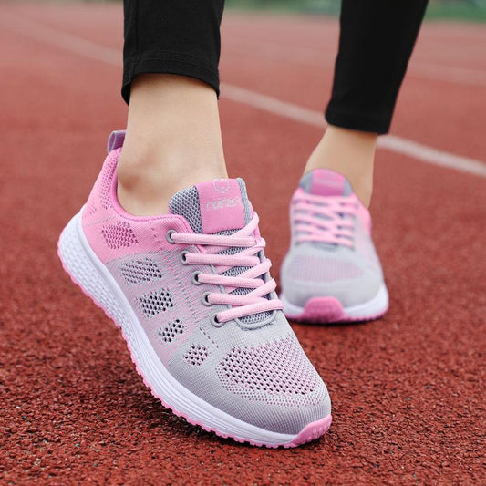 Women Casual Shoes Breathable Walking Mesh Flat Shoes Woman Contrast Color Sneakers Women Tennis Sports Shoes