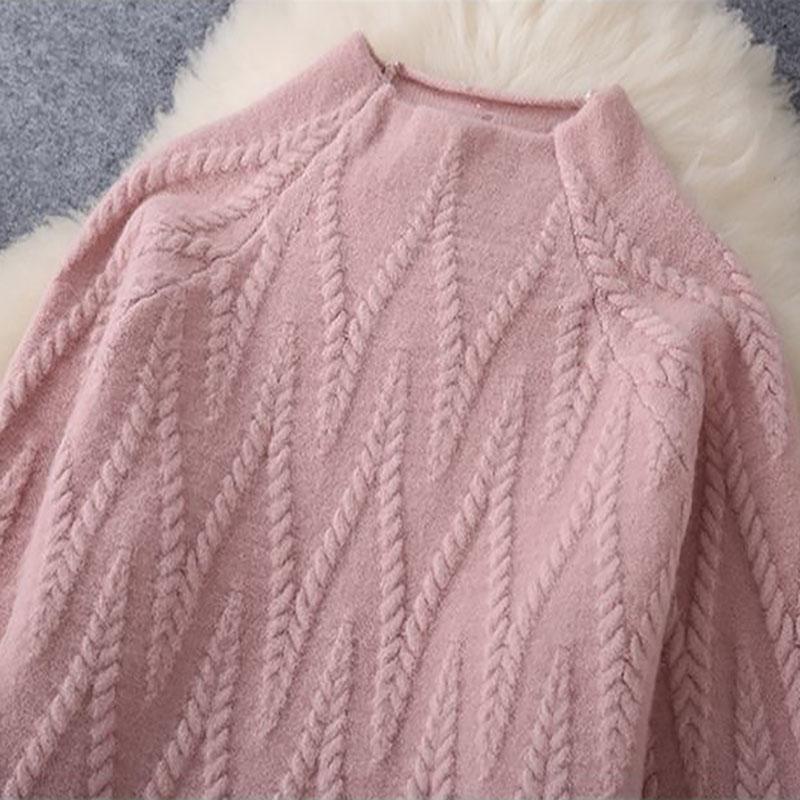 Autumn and Winter Light Mature Style Women's Knitted Pullover Sweater + High-waist Loose Wide-leg Pants Two-piece Suit