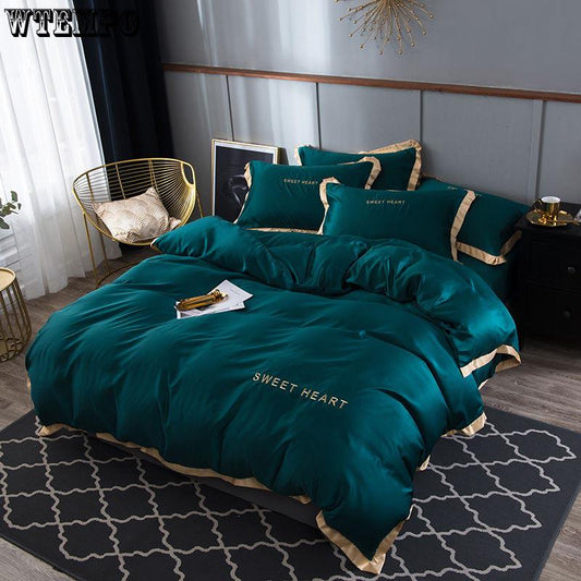 Bedding Sets Quilt Cover Duvet Cover Luxury 4pcs Home Furnishing Ice Silk Luruxy Bedclothes