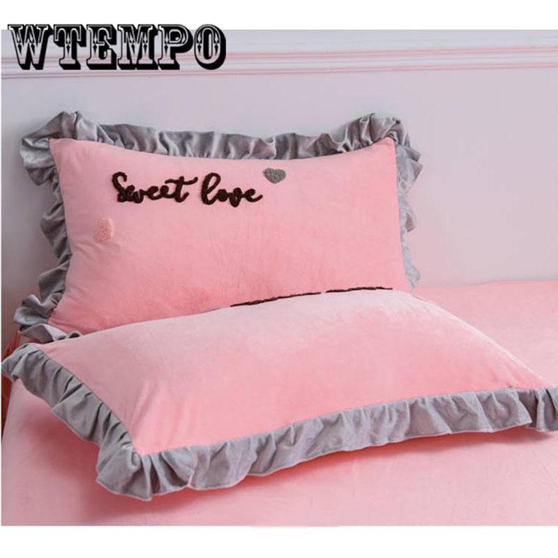 Coral Velvet 4pcs Winter Flannel Thickening Warm Bedclothes Queen King Bedsheets Quilt Cover