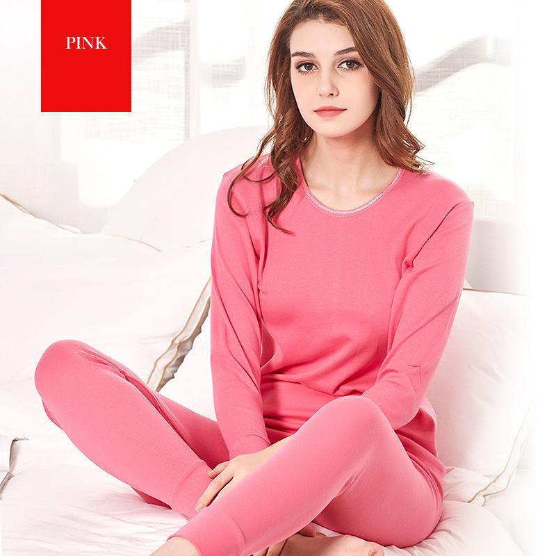 Autumn Clothes Long Trousers Suit Pure Cotton Inner Wear Ladies Thermal Underwear Thin Winter Student Cotton Sweater