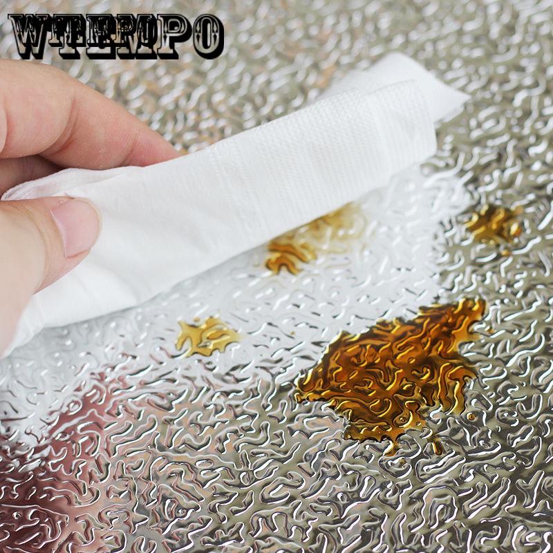 Brand 3M Aluminum Foil Self Adhesive Waterproof Wallpaper Kitchen Sticker DIY Home Decor