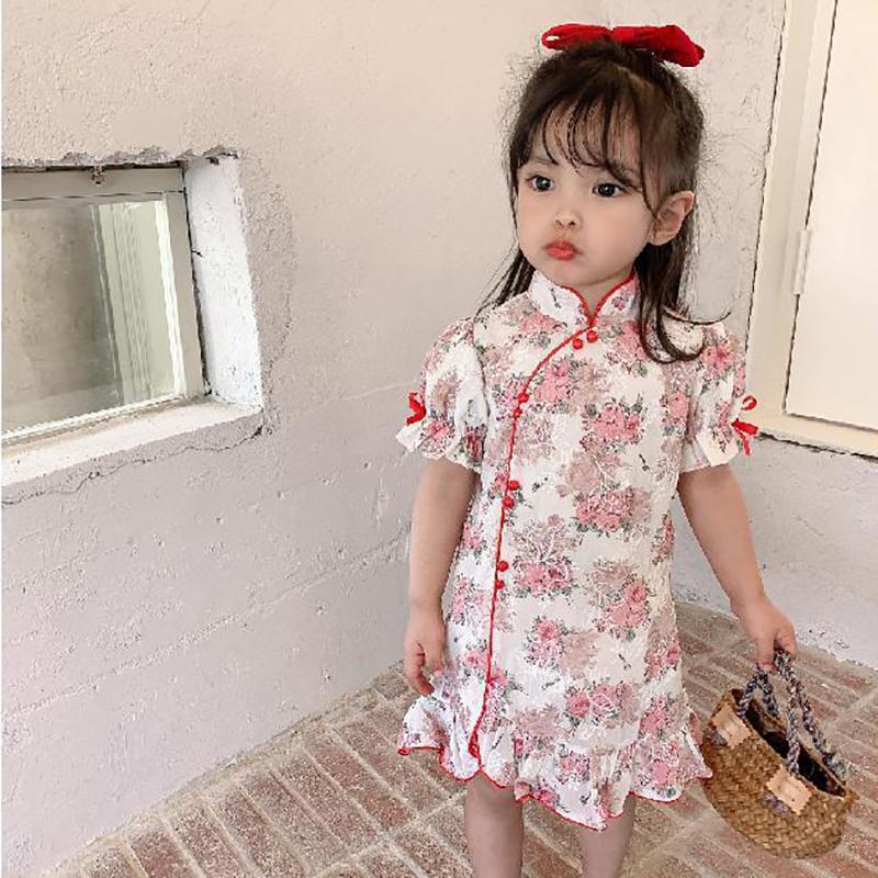 Cheongsam Baby Girl Dress Girl Baby Chinese Style Summer Dress Western Princess Doll Dress