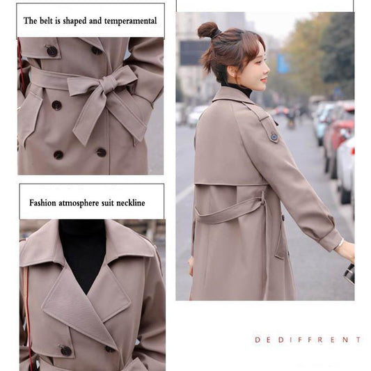 Lining Windbreaker Women's Mid-length Spring and Autumn New Coat All-match Loose Casual Thin Coat