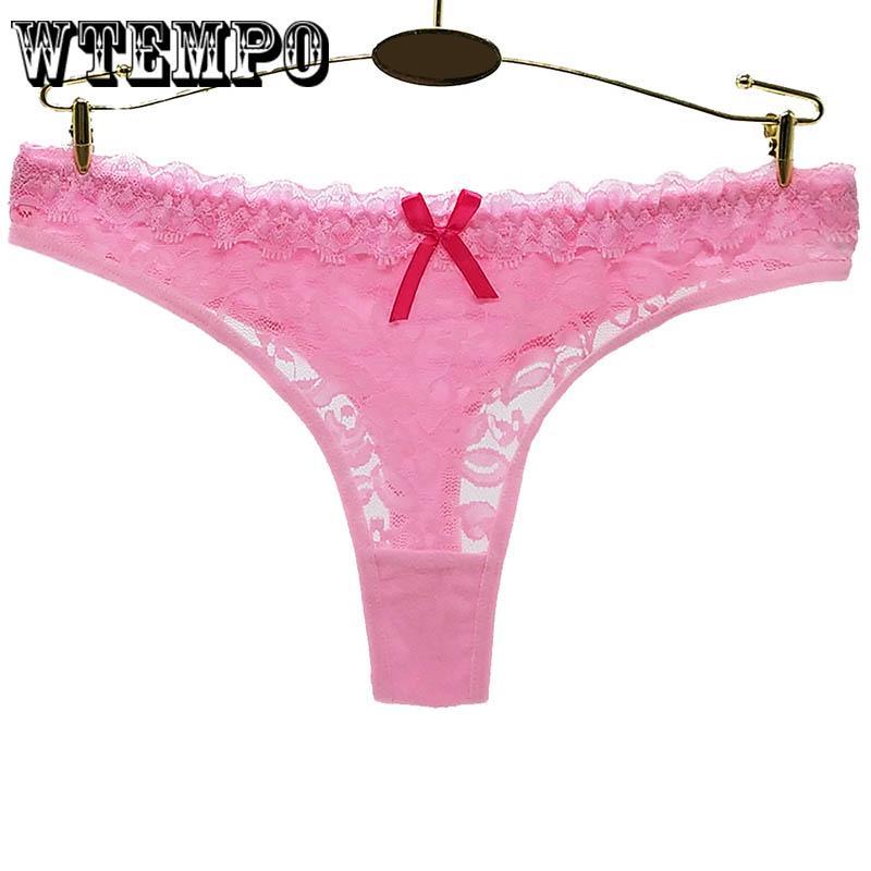 6 Pcs/Lot Female Underwear Lace Thong G-String Sexy Panty T-Back for Woman