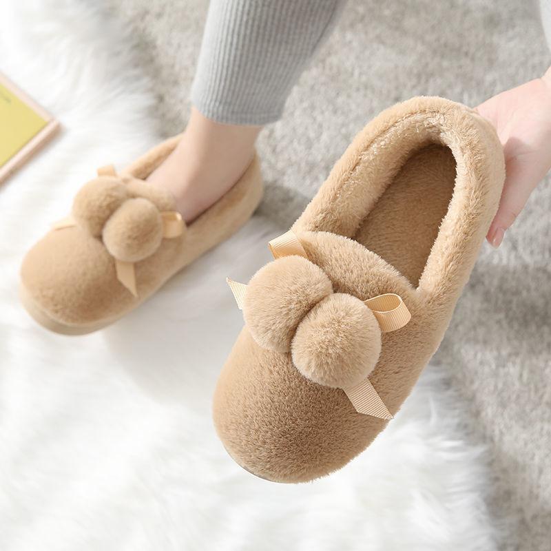 Plush Cotton Shoes Plus Cashmere Peas Shoes Women's Autumn and Winter Warmth Thick-soled Flat-bottomed Wild Cotton Shoes