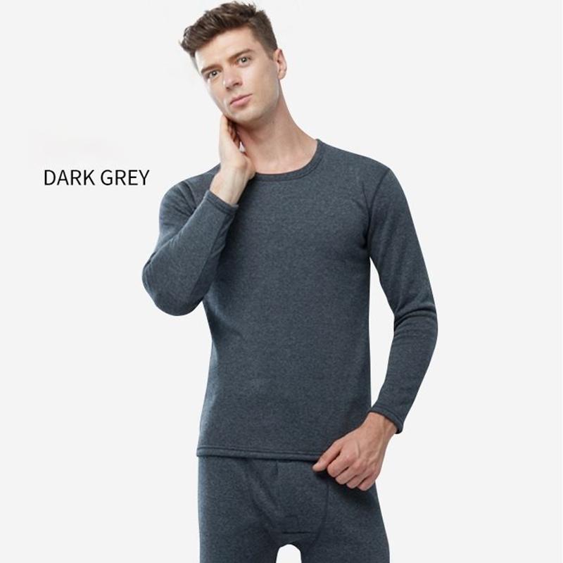 Men Winter Autumn Plus Velvet Thicken Thermal Underwear Tight Suit High Elasticity Comfortable Soft Lining O-neck Male Pajamas Long Sleeve Clothes