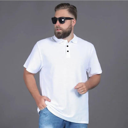 Extra Large Size Dad Ice Silk Mesh Short-sleeved   Shirt Lapel Compassionate Summer Thin Men's Fat Loose T-shirt