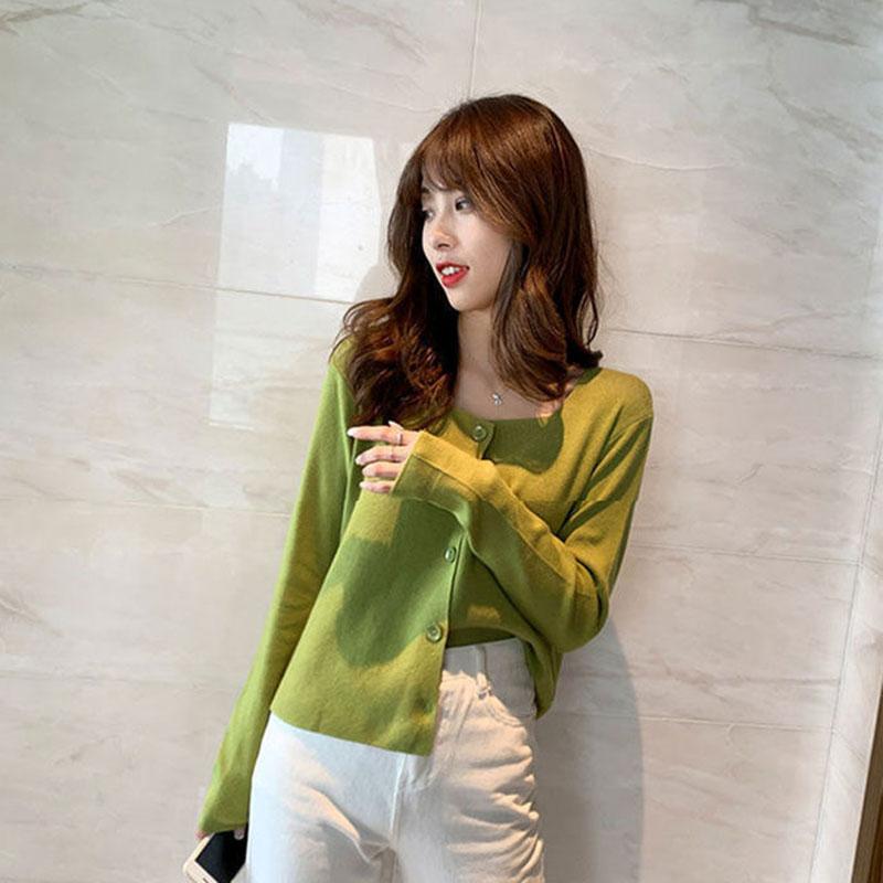 Autumn and Winter Knitted Loose Bottoming Shirt All-match Long-sleeved Solid Color Tops Fashion Simple Women's Sweaters