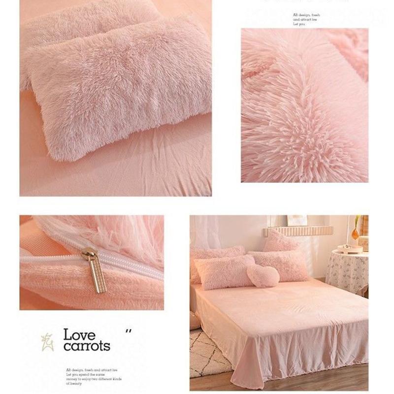 Crystal Plush Plush Bedding Winter Thick Warm Mink Four-piece Suit