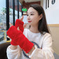 Women's Winter Plush Gloves Cute Fingerless Wristband Korean Thickening Warm Typing Arm Wrap Half Finger Mittens Hand Wrist Warm Thermal Gloves