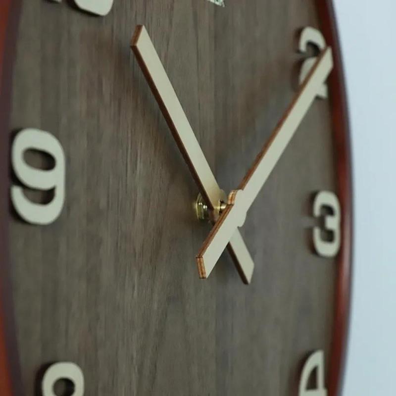 Chinese Style Wall Clock Living Room Silent Clock Chinese Style Wooden Clock Simple Household Clock Retro Wall Watch