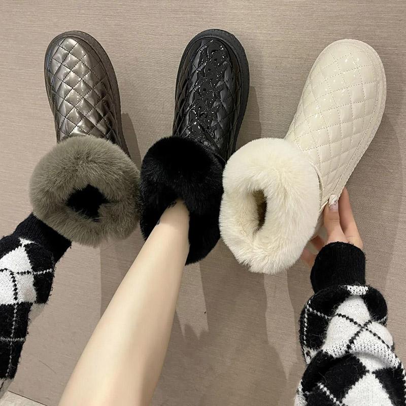 Snow Boots Women's Short Tube Winter All-match One-step Plus Velvet Low-cut Non-slip Cotton Shoes