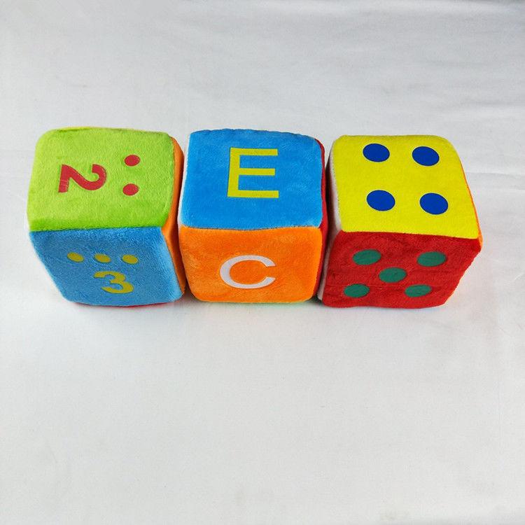 Large Number Points English Dice 10cm Sponge Plush Throwing Toys Children's Enlightenment Cognitive Toys