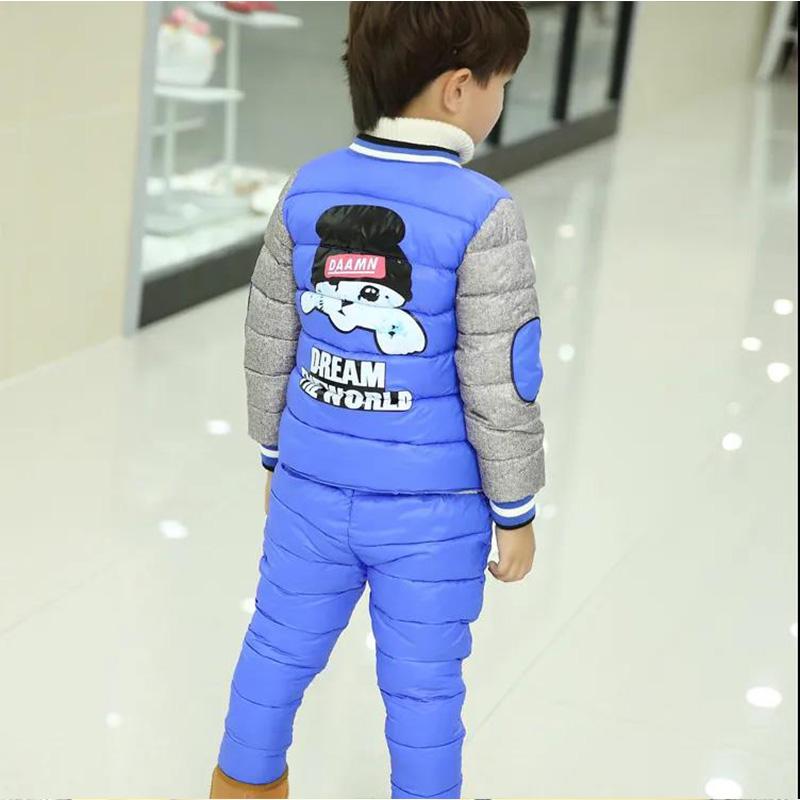 Winter Children's Down Padded Jacket Middle and Small Children's Warm Cotton-padded Jackets Liner Jacket Suit Two-piece Suit for Boys and Girls