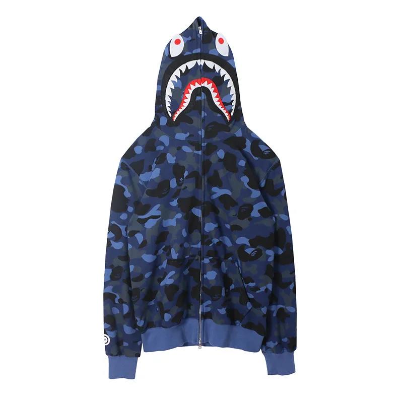 Sweater Loose Camouflage Shark Autumn Couple Coat Jacket Women