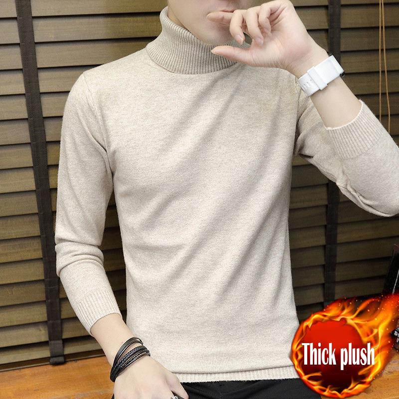 Men's Turtleneck Sweater Autumn Winter Casual Sweater Men's Slim Fit Knitted Pullovers Jumper